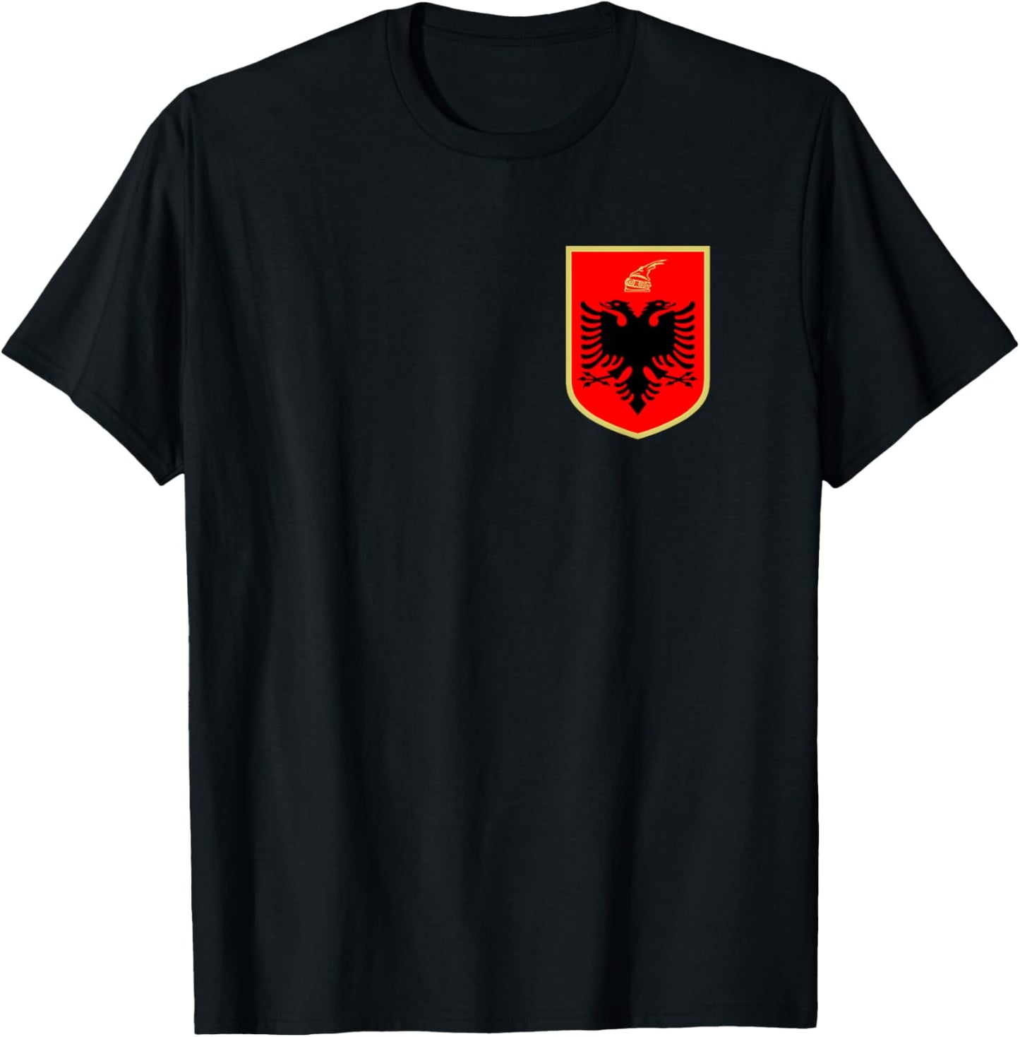 Republic of Albania Souvenir Two Headed Eagle of Shqiperia T-Shirt - T-Shirt | Black