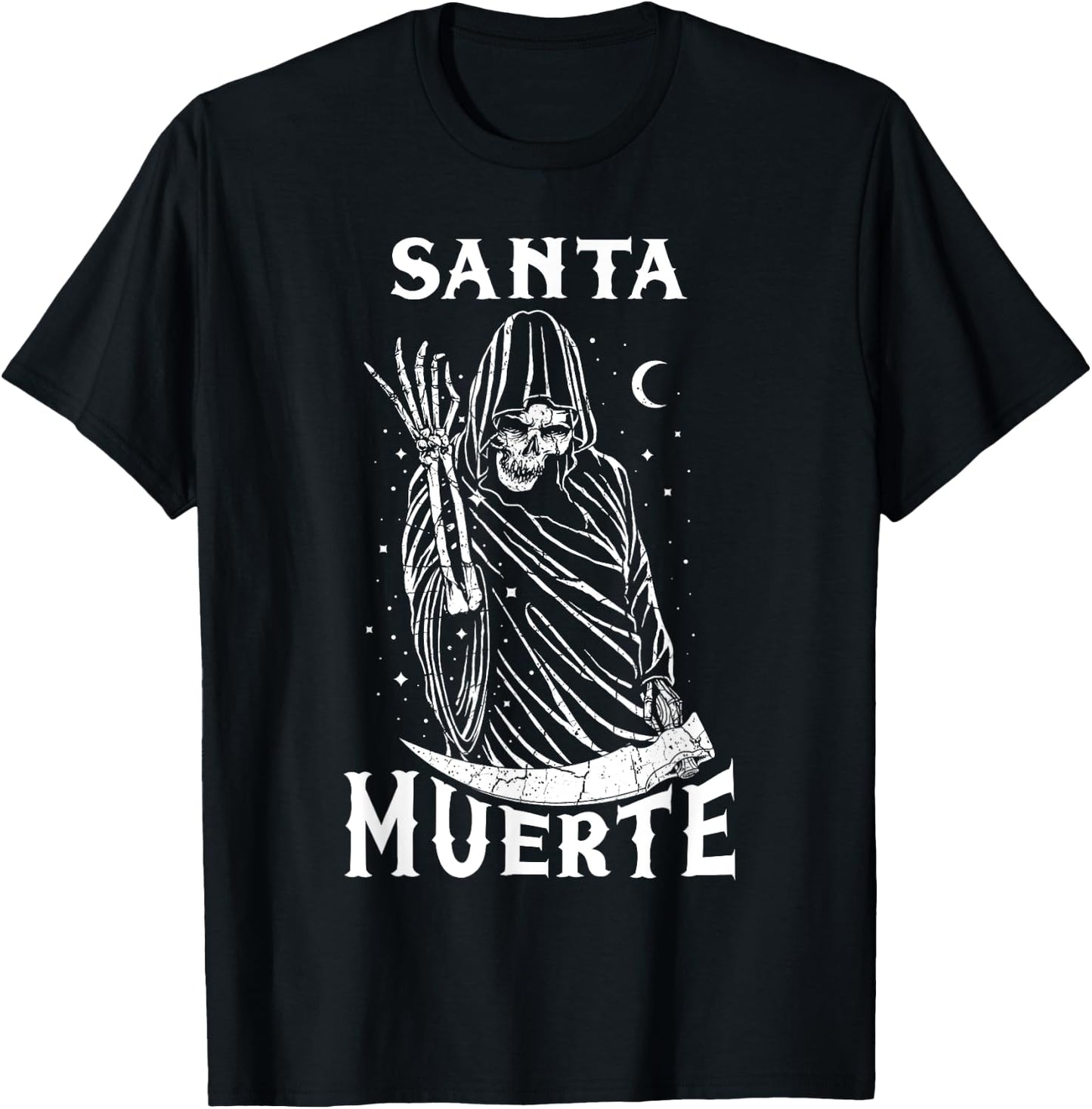 Santa Muerte Skeleton Skull Death Mexico Mexican Calavera T-Shirt - T-Shirt | Black