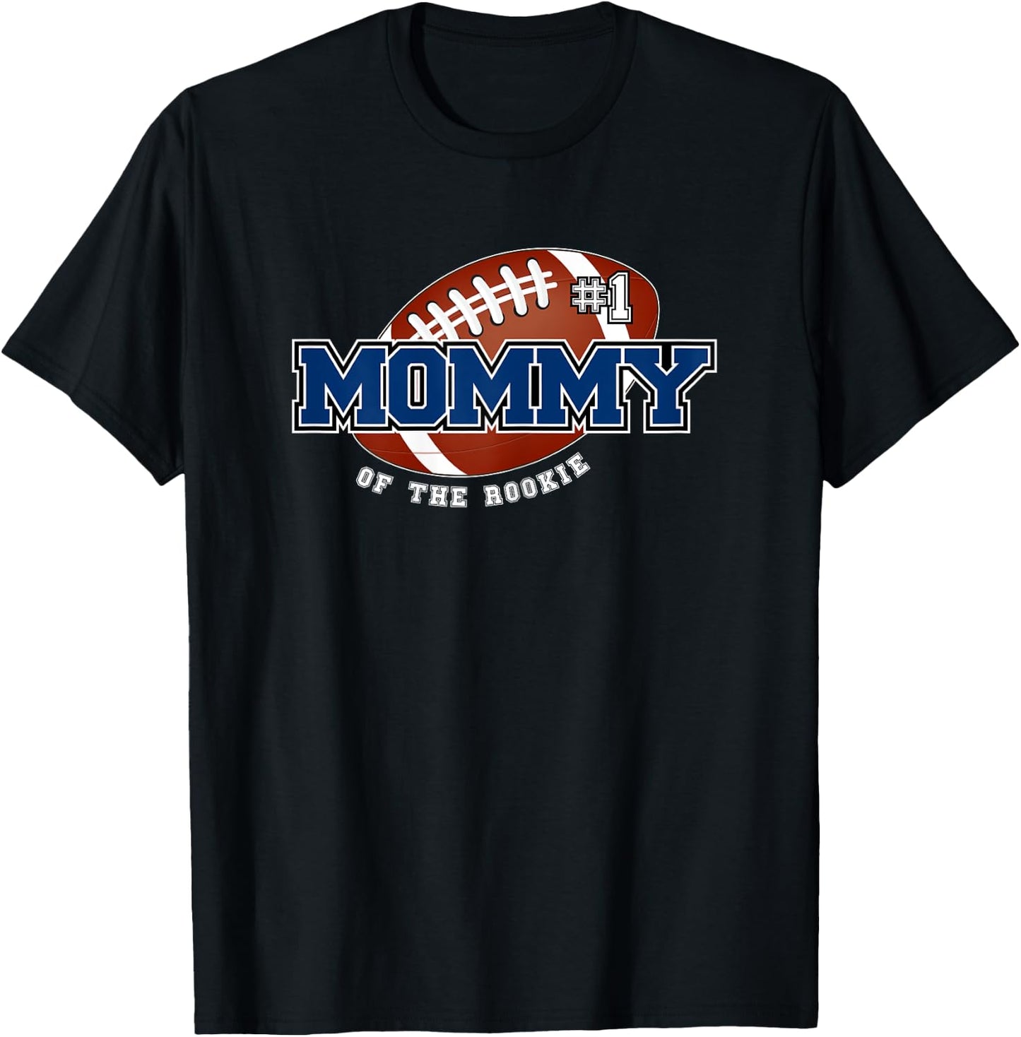 Mommy of Rookie 1st Birthday Football Theme Matching Party T-Shirt - T-Shirt | Black