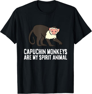 Capuchin Monkeys Are My Spirit Animal T-Shirt - T-Shirt | Black