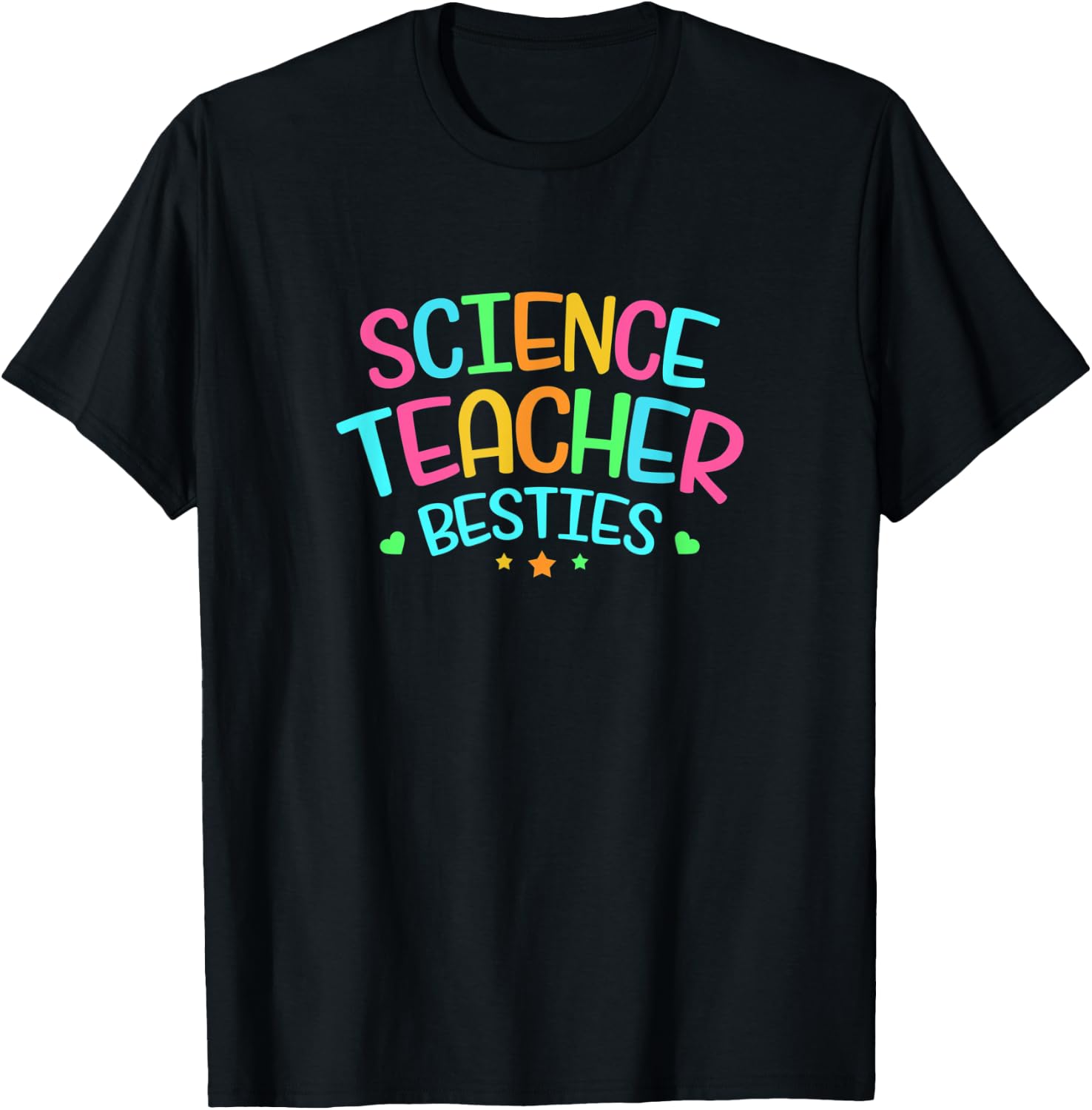 Teacher Bestie Design Colorful Science Gift T-Shirt - T-Shirt | Black