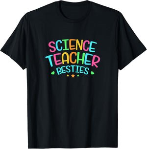 Teacher Bestie Design Colorful Science Gift T-Shirt - T-Shirt | Black