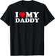 I Love My Daddy Design with Heart T-Shirt - T-Shirt | Black
