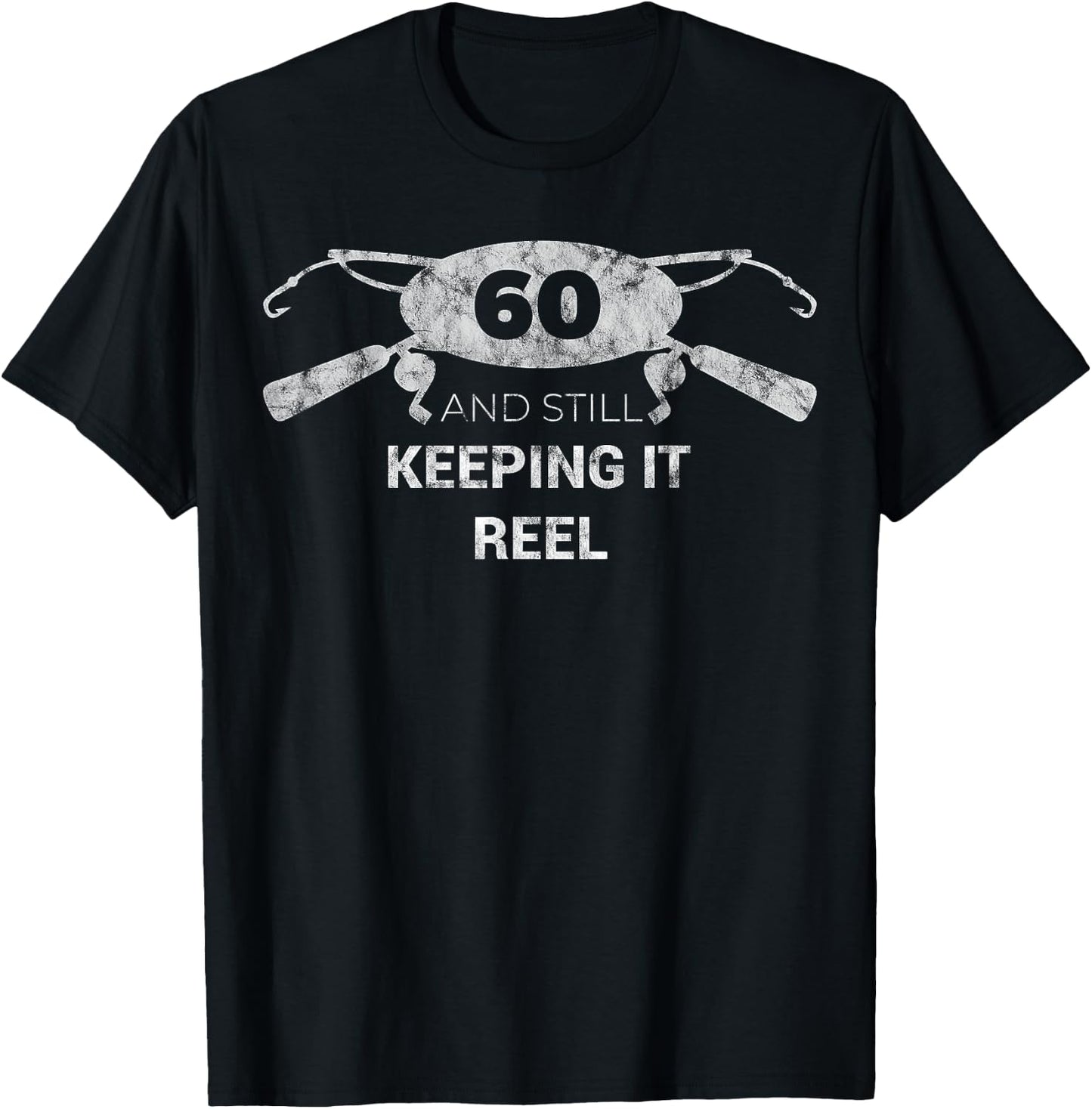 Funny Fishing 60th Birthday Gift Fisherman 60 Year T-Shirt - T-Shirt | Black