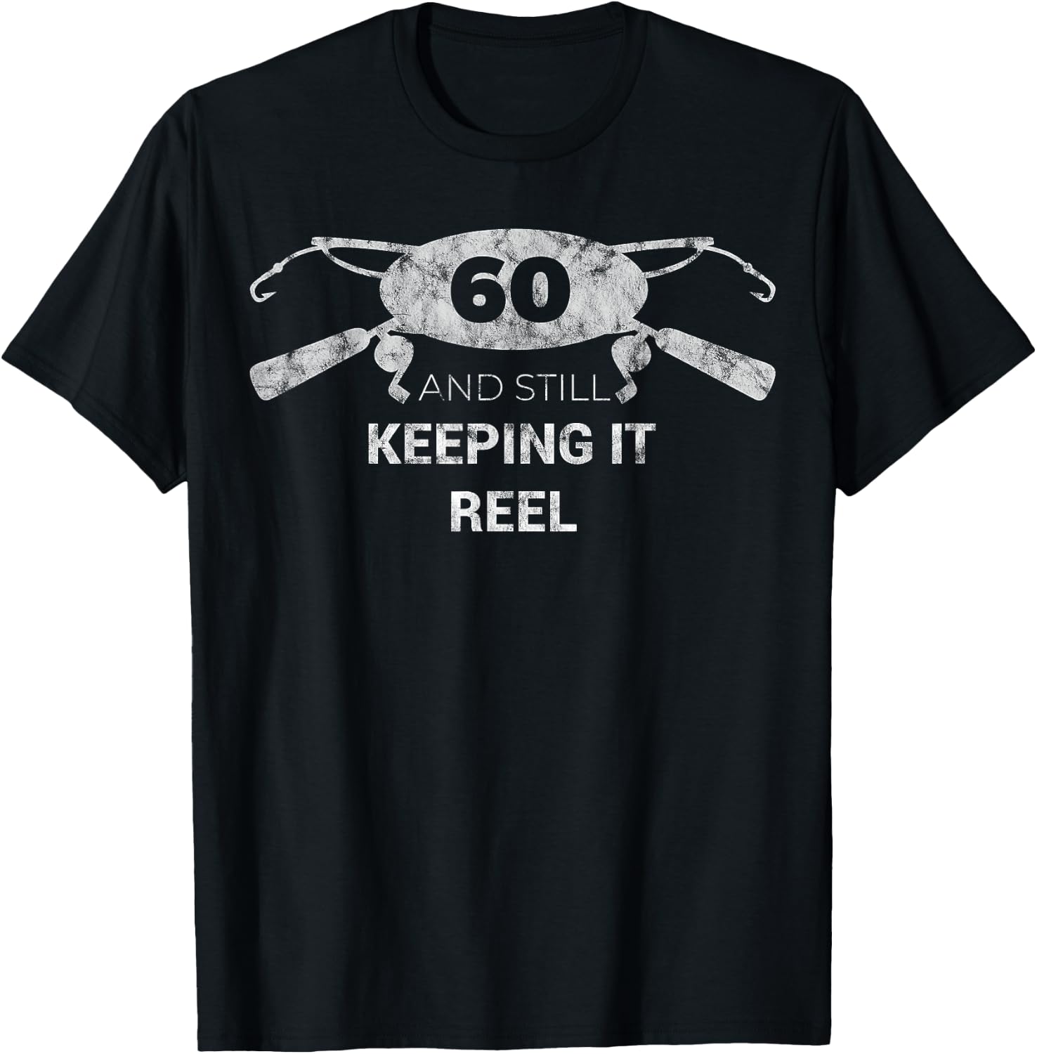 Funny Fishing 60th Birthday Gift Fisherman 60 Year T-Shirt - T-Shirt | Black