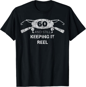 Funny Fishing 60th Birthday Gift Fisherman 60 Year T-Shirt - T-Shirt | Black