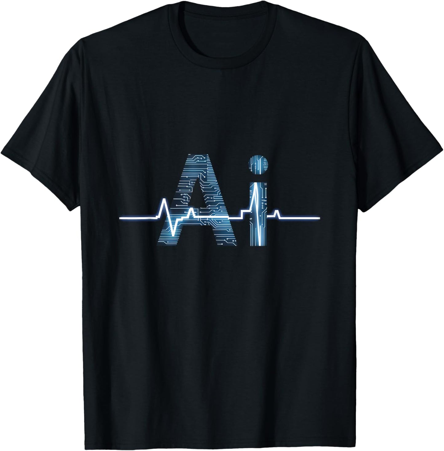 Ai Heartbeat Ai Heart Ai lover Gifts T-Shirt - T-Shirt | Black