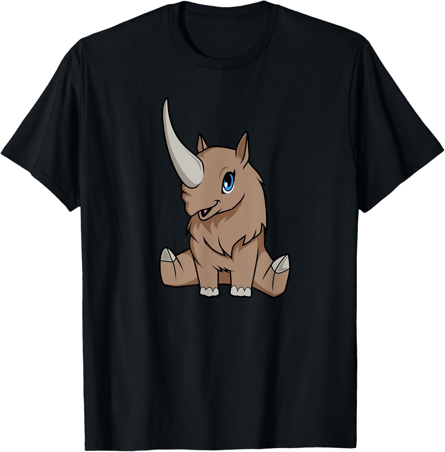 Kawaii Elasmotherium T-Shirt - T-Shirt | Black