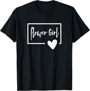 Flower Girl - Wedding Day Little Girls Heart Getting Ready T-Shirt - T-Shirt | Black