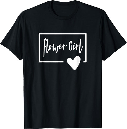 Flower Girl - Wedding Day Little Girls Heart Getting Ready T-Shirt - T-Shirt | Black