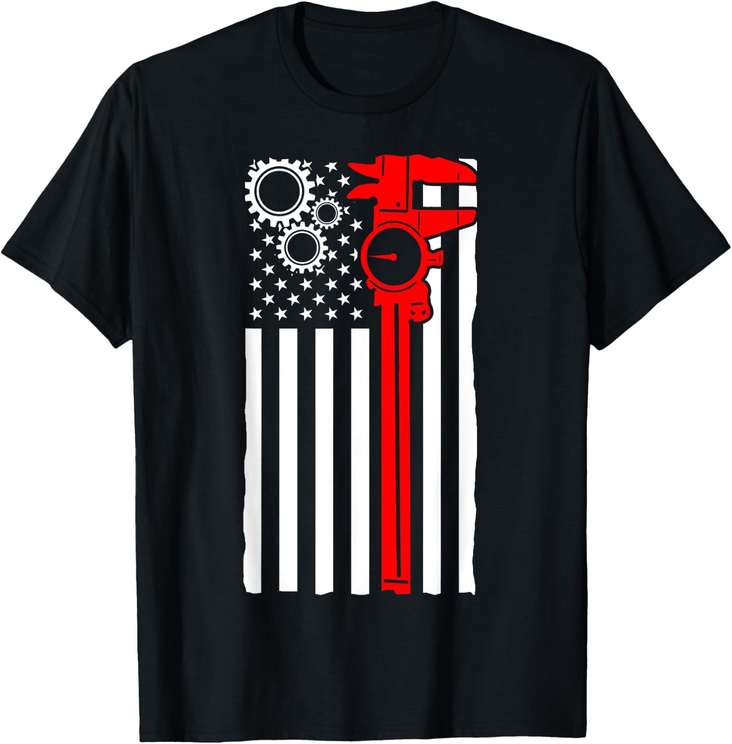 Machinist Flag Tools CNC Machine Operator Machining T-Shirt - T-Shirt | Black