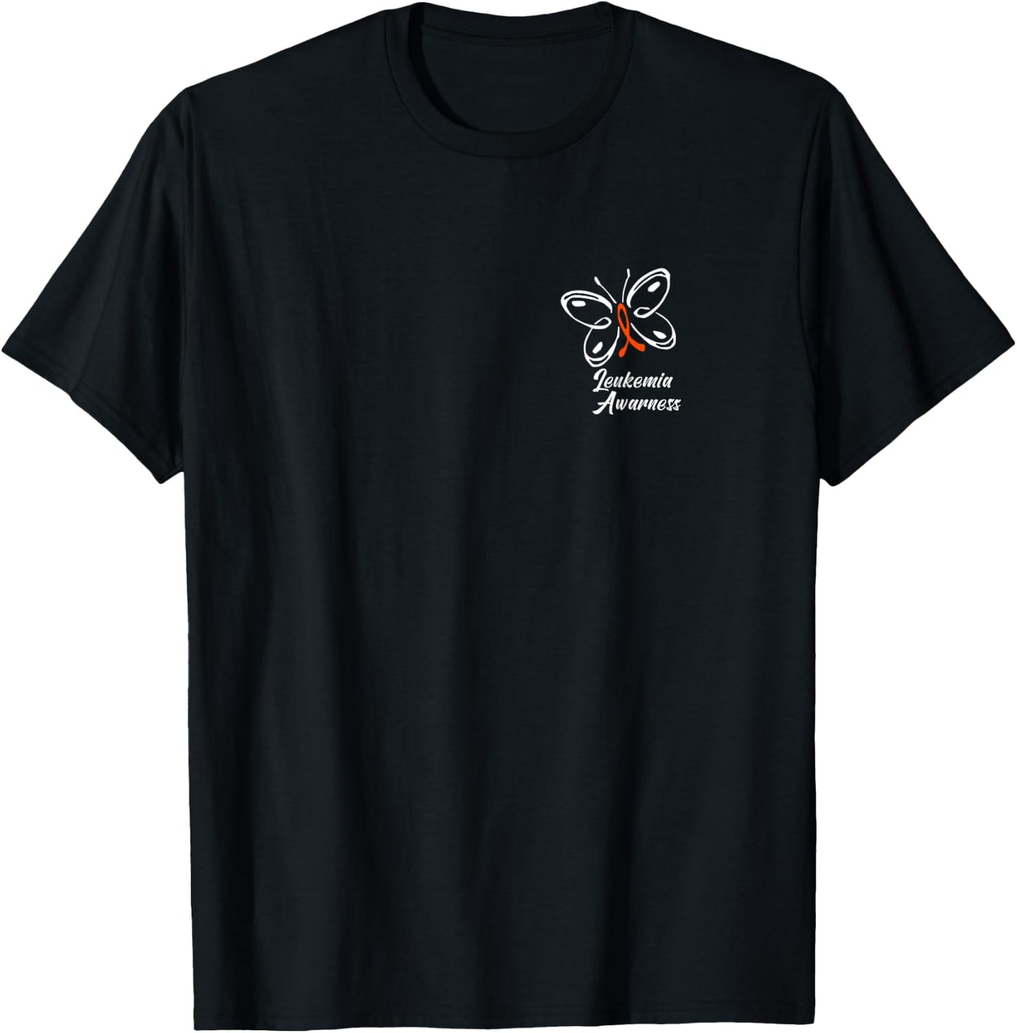Ribbon Butterfly | Aml Leukemia Awareness T-Shirt - T-Shirt | Black