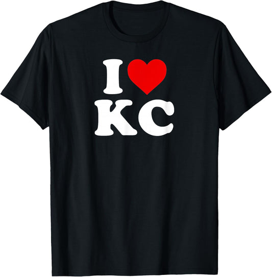 I Love Kansas City KC - Heart T-Shirt - T-Shirt | Black