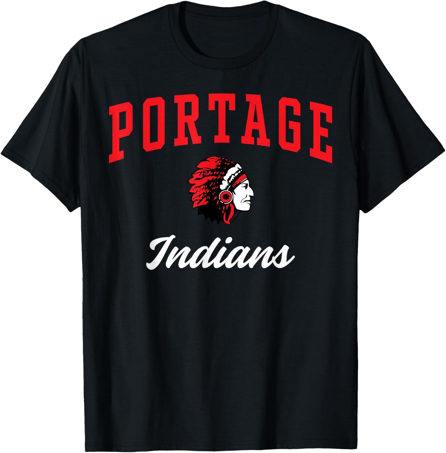 Portage High School Indians C3 T-Shirt - T-Shirt | Black