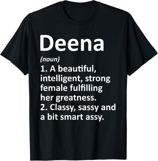 DEENA Definition Personalized Name Funny Christmas Gift T-Shirt - T-Shirt | Black