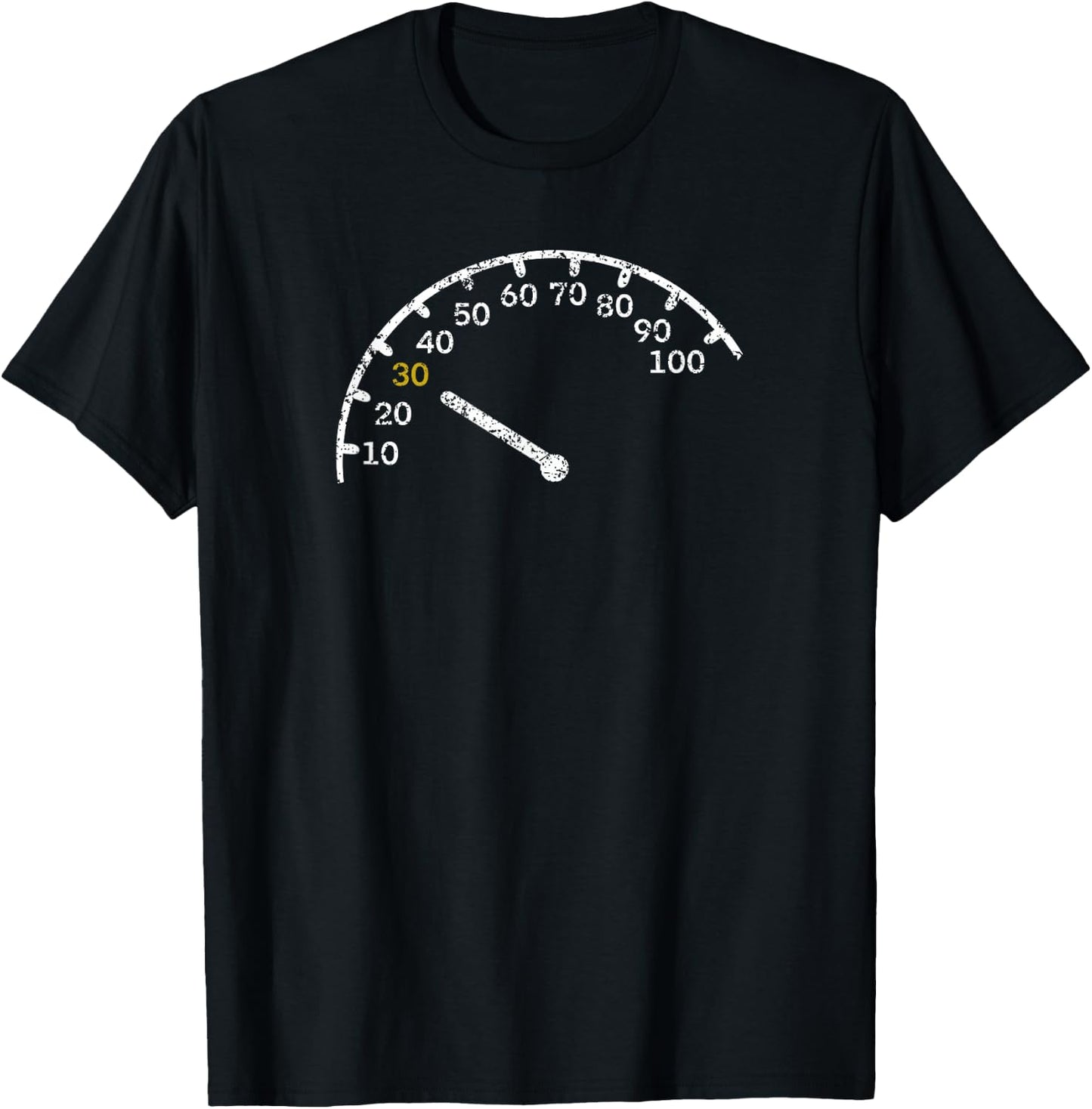 30th Birthday Gift Car Lover Mechanic Speedometer T-Shirt - T-Shirt | Black