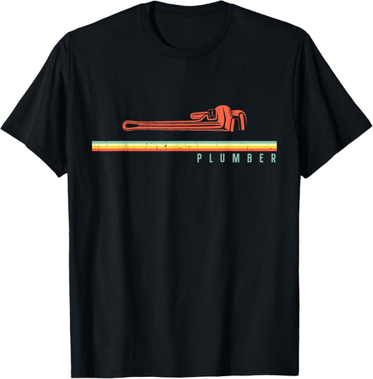 Plumbing Plumber Retro Vintage Plumber Retro T-Shirt - T-Shirt | Black
