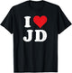 I Love JD Initials I Heart J.D. First Last Name J D T-Shirt - T-Shirt | Black