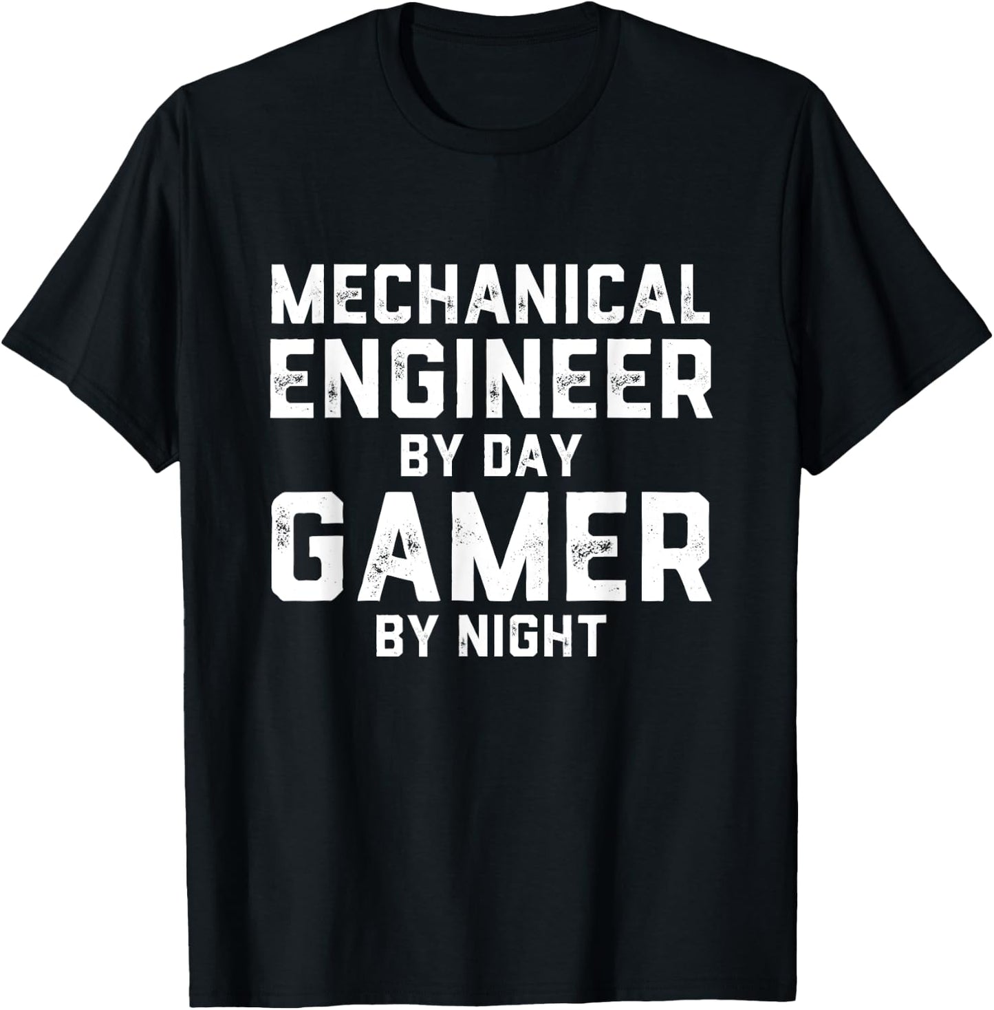 Mechanical Engineer by Day Gamer by Night Meme for Engineers T-Shirt - T-Shirt | Black