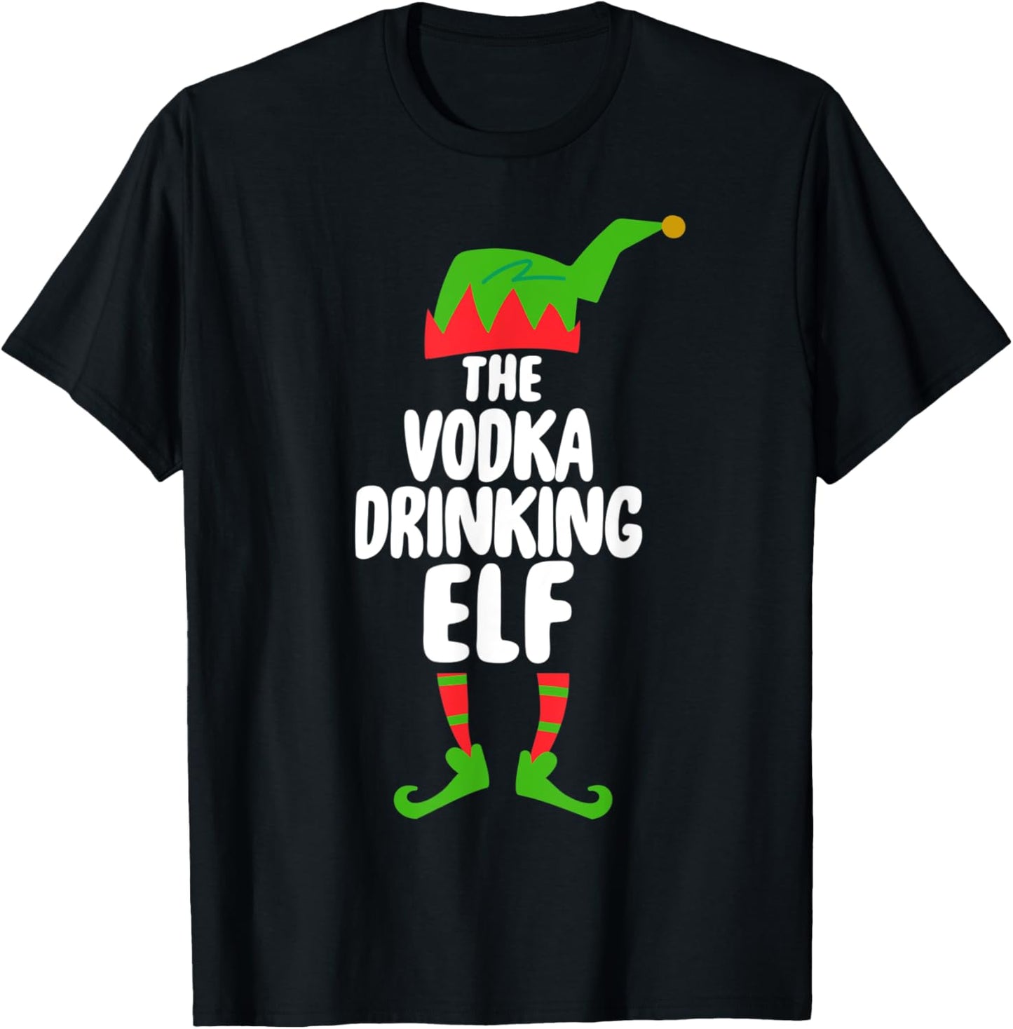 Funny The Vodka ELF Shirt Christmas Holiday Gift T-Shirt - T-Shirt | Black