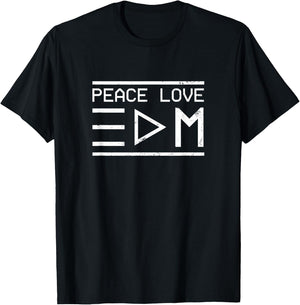 Edm Rave Shirt | Peace Love EDM Gift T-Shirt - T-Shirt | Black