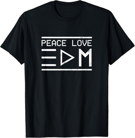 Edm Rave Shirt | Peace Love EDM Gift T-Shirt - T-Shirt | Black