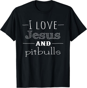 I love Jesus and pitbulls T-Shirt - T-Shirt | Black