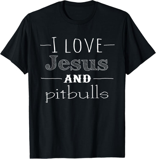 I love Jesus and pitbulls T-Shirt - T-Shirt | Black