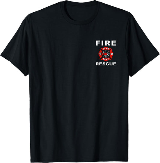 Fire Rescue Fire Fighter Fireman Kids Youth Adult Boys Girls T-Shirt - T-Shirt | Black