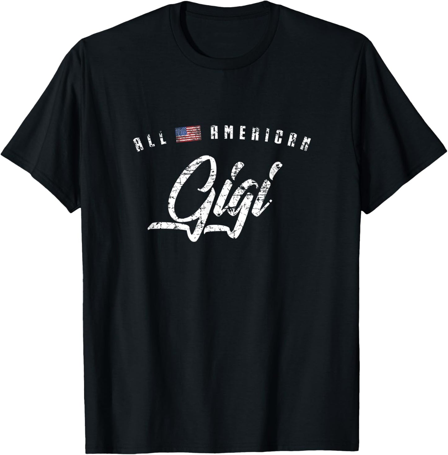 All American Gigi Shirt, Cute Flag Birthday Gift T-Shirt - T-Shirt | Black