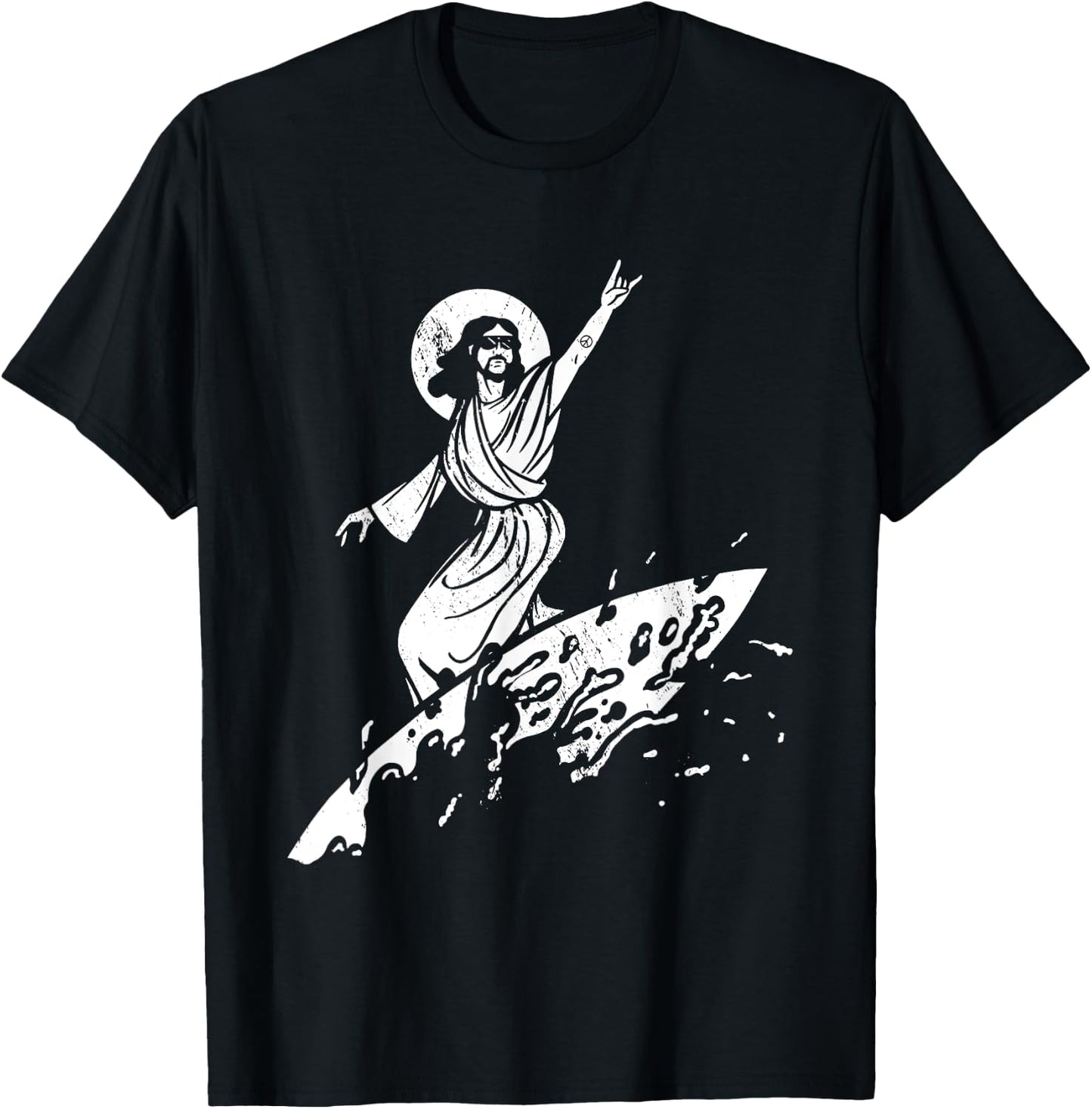 Surfer Jesus Christ Surfing Summer Surfboard Religious Women T-Shirt - T-Shirt | Black