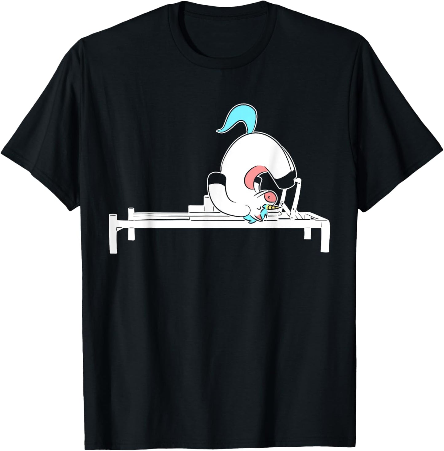 Pilates Unicorn Fitness Exercise Training Meditation T-Shirt - T-Shirt | Black