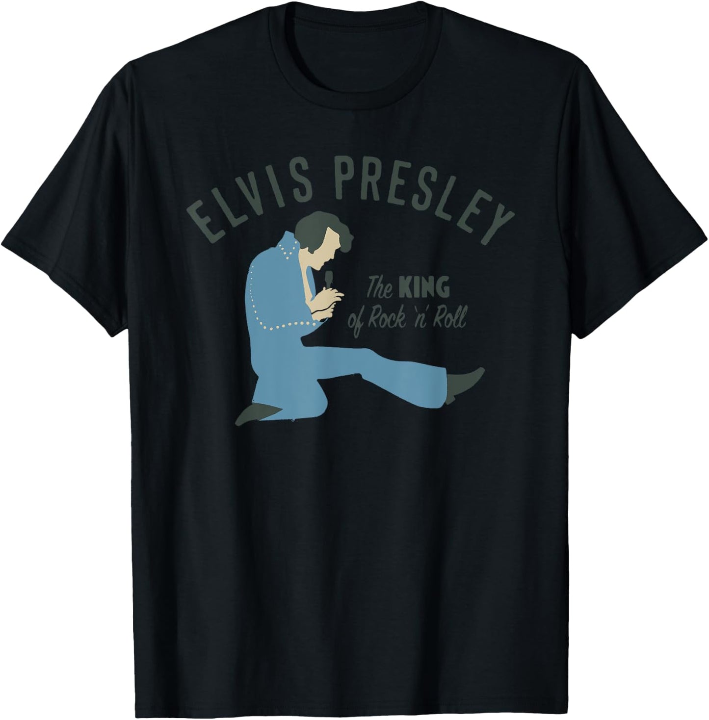 Elvis Presley Official Elvis King Illustration T-Shirt - T-Shirt | Black