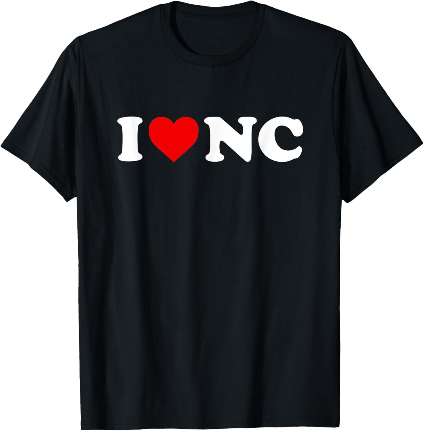 I Love NC Heart North Carolina T-Shirt - T-Shirt | Black