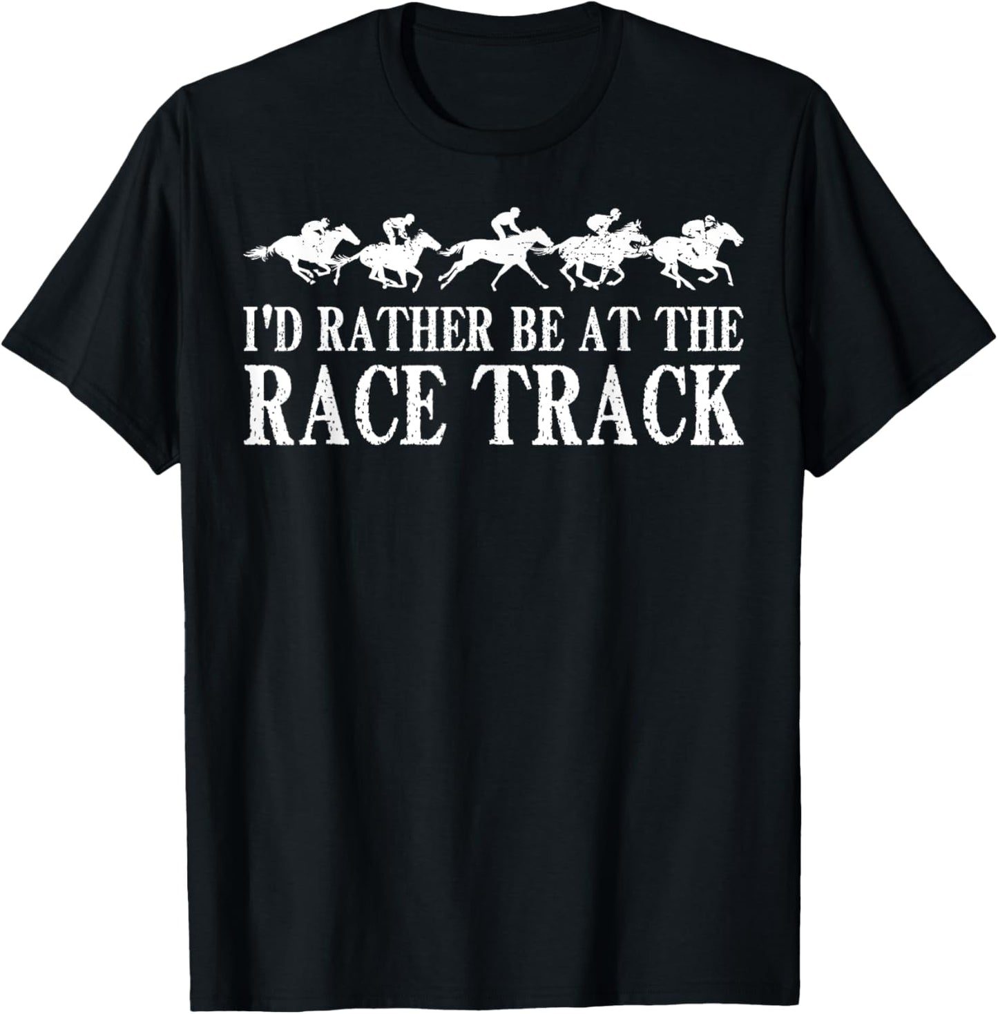 Funny Race Track Horse Racing Gift Men Women Cool Horse Race , Black, Small T-Shirt - T-Shirt | Black