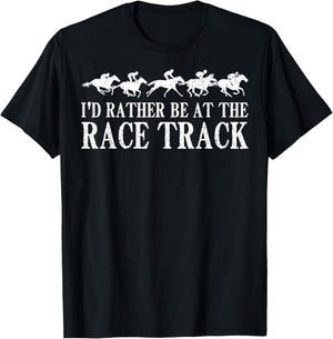 Funny Race Track Horse Racing Gift Men Women Cool Horse Race , Black, Small T-Shirt - T-Shirt | Black