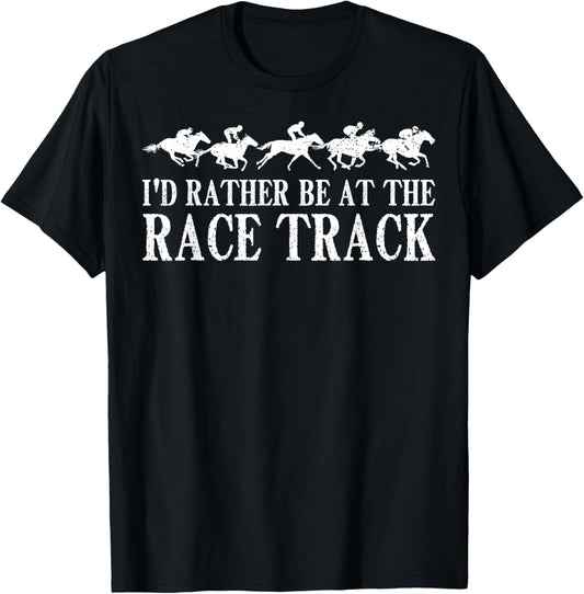 Funny Race Track Horse Racing Gift Men Women Cool Horse Race , Black, Small T-Shirt - T-Shirt | Black