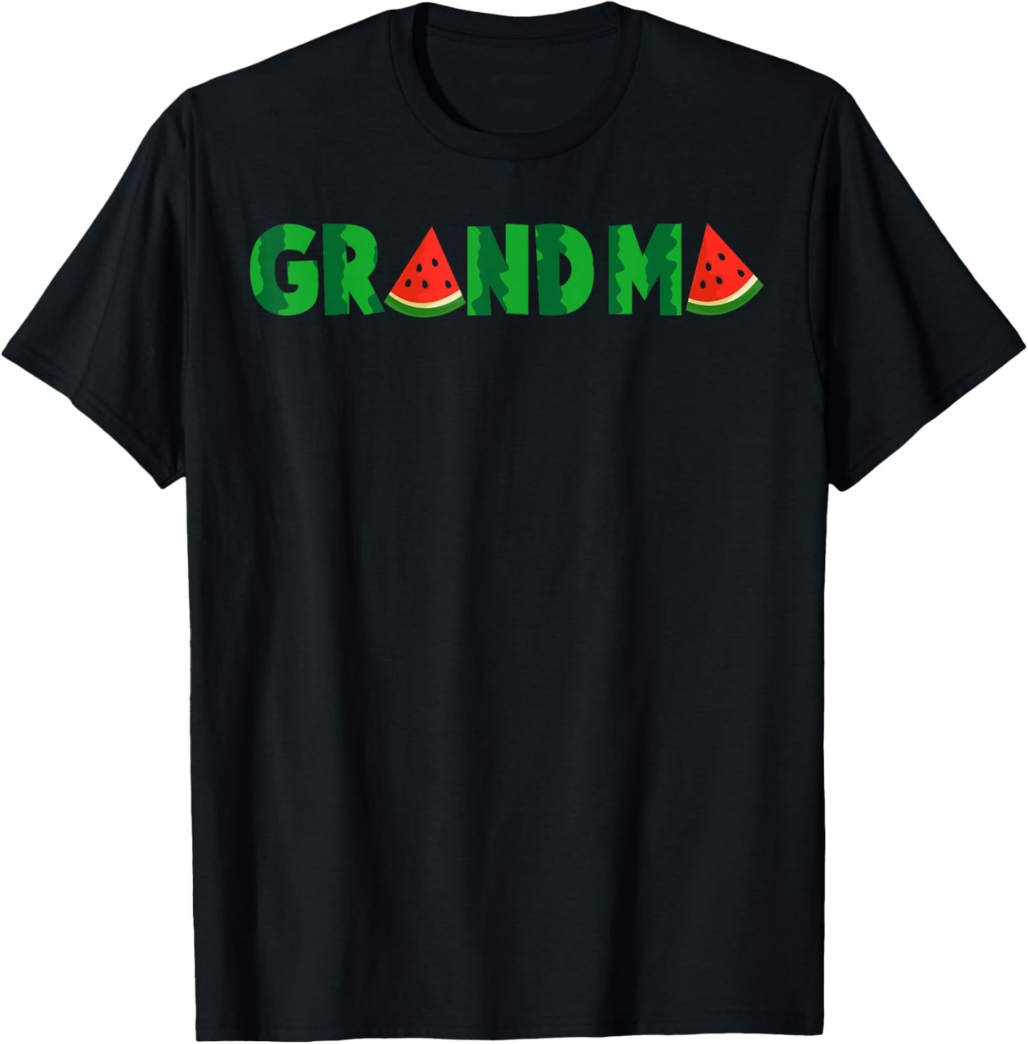 Grandma Watermelon Tropical Summer Fruit Melon T-Shirt - T-Shirt | Black