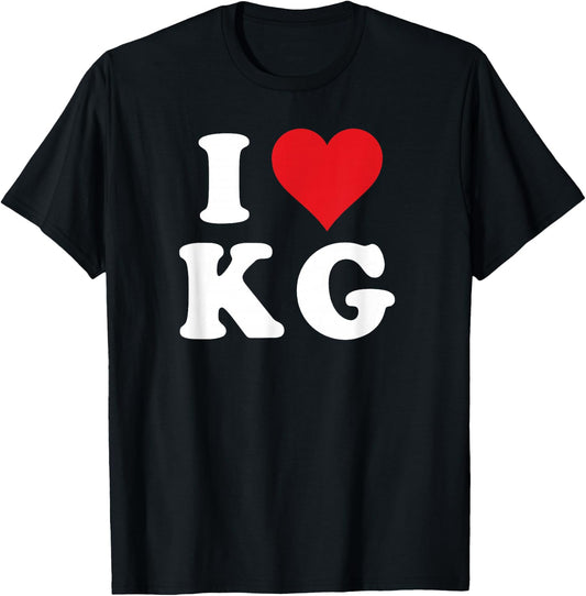 I Love KG Initials I Heart K.G. First Last Name K G T-Shirt - T-Shirt | Black