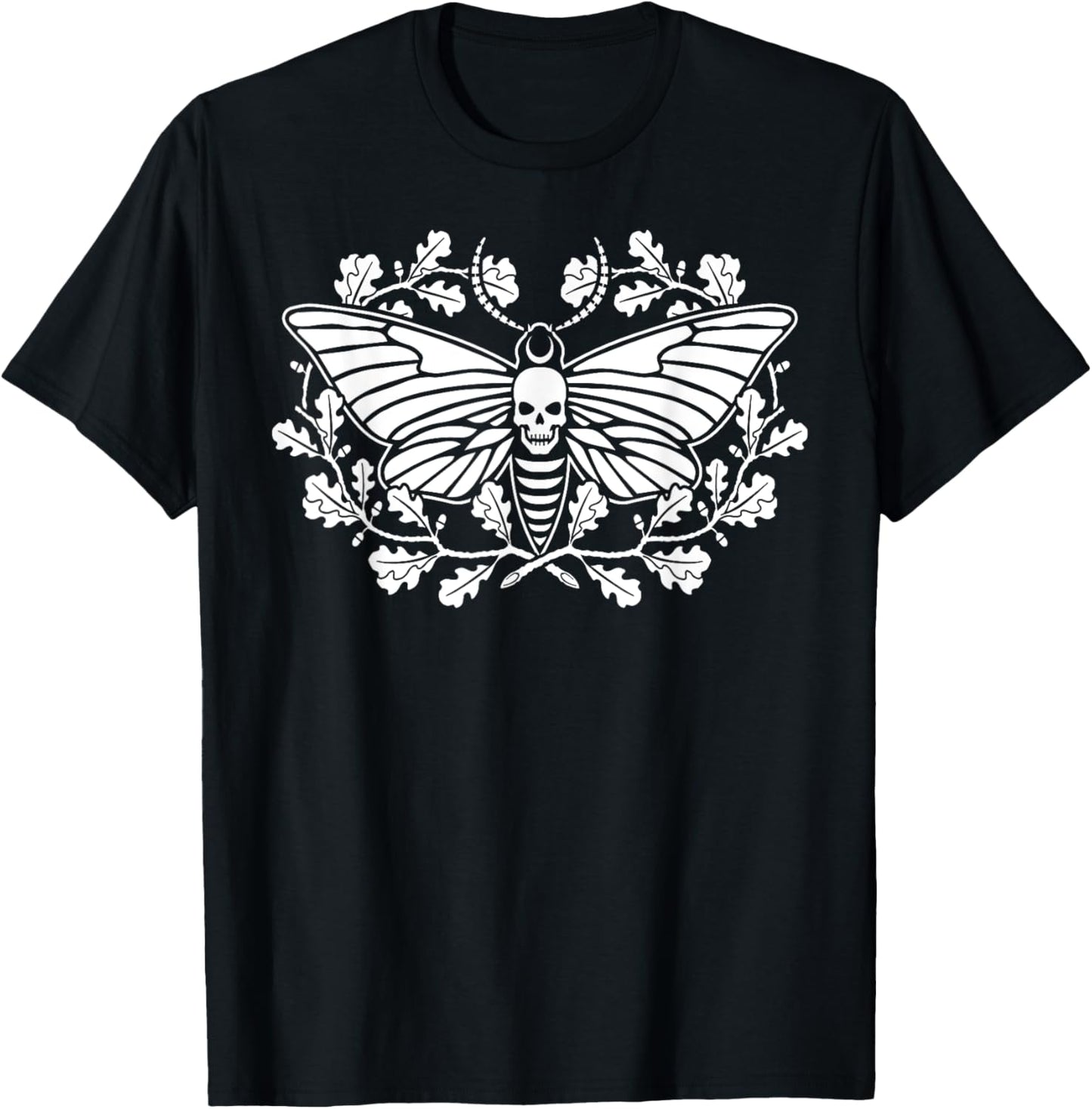 Death's Head Hawk Moth Folkloric Wiccan Nature Witch T-Shirt - T-Shirt | Black