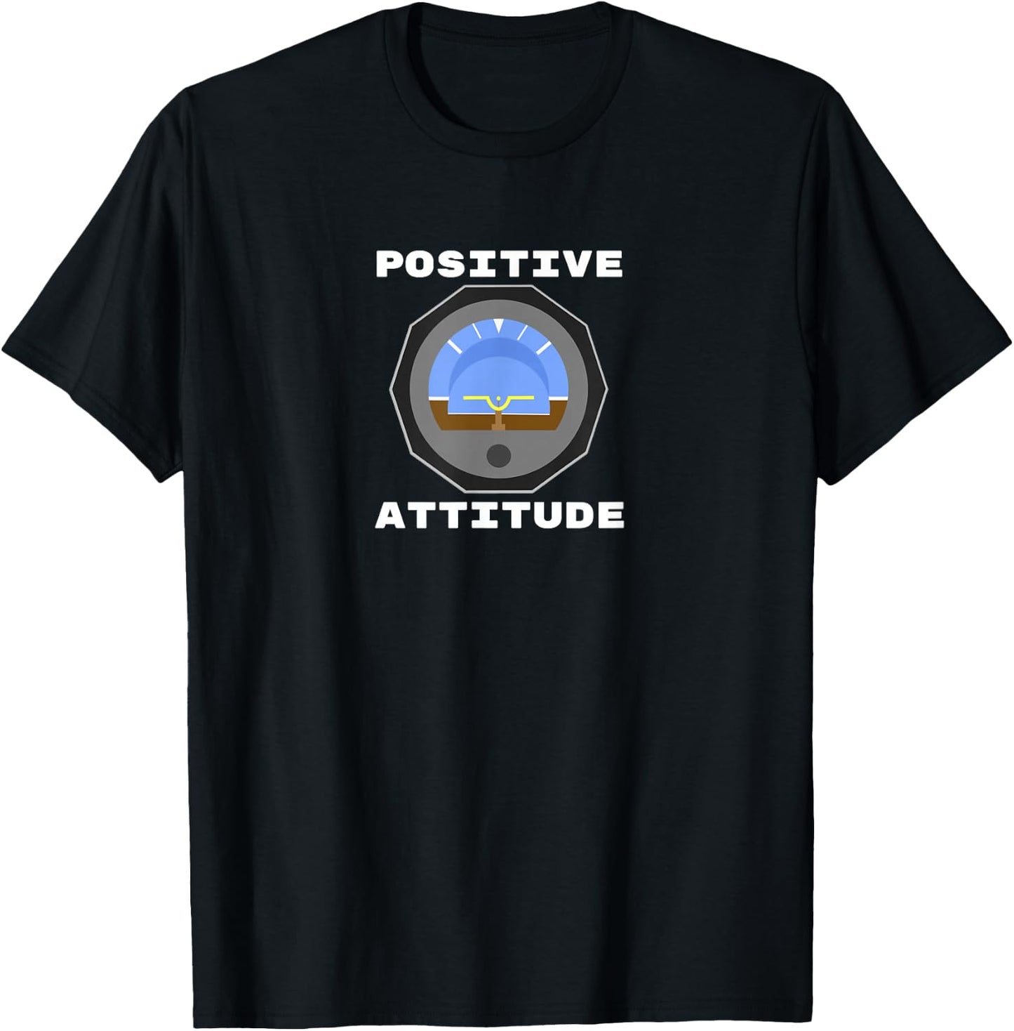Positive Attitude Pilot Aeroplane Aviation Flying Funny T-Shirt - T-Shirt | Black