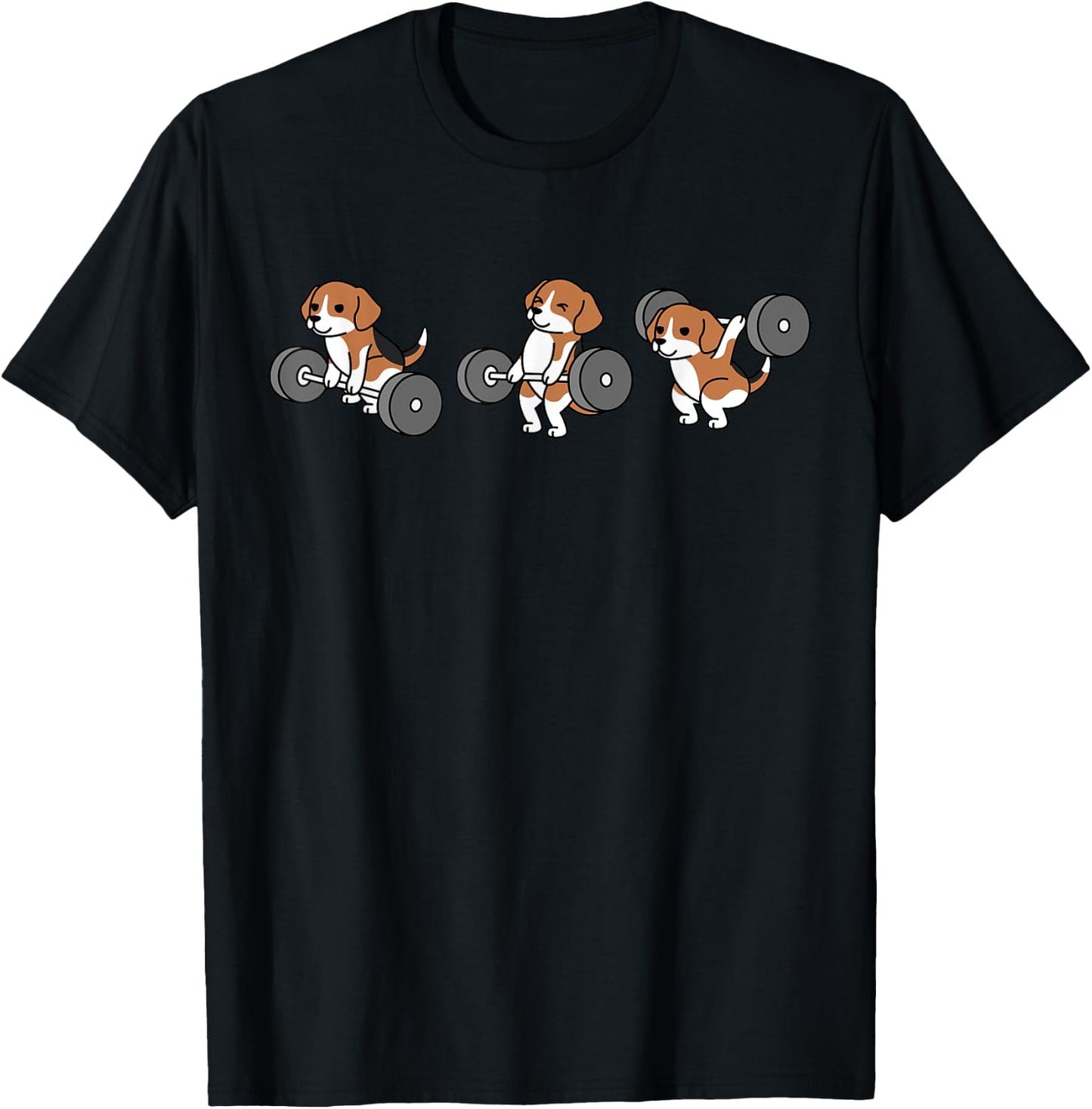 Weightlifting Beagle Dog T-Shirt - T-Shirt | Black