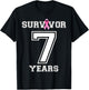 7 Years Breast Cancer Survivor Gifts Pink Ribbon T-Shirt - T-Shirt | Black