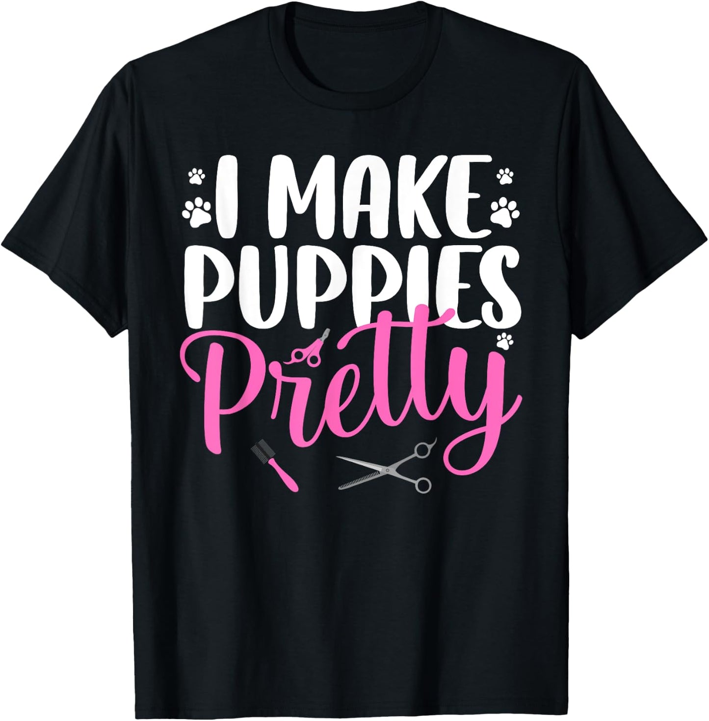 Cool Dog Groomer Art Women Pet Groomer Dog Grooming T-Shirt - T-Shirt | Black