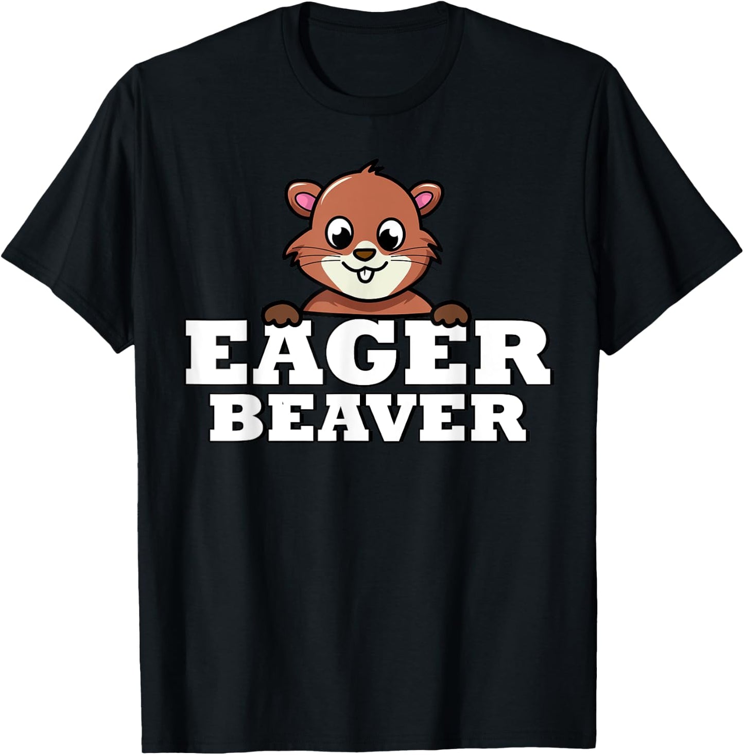 Eager Beaver Funny Saying Summer Camp Humor Camping T-Shirt - T-Shirt | Black