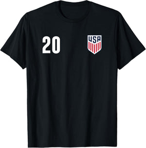 Officially Licensed US Soccer Folarin Balogun, Legacy #20 T-Shirt - T-Shirt | Black