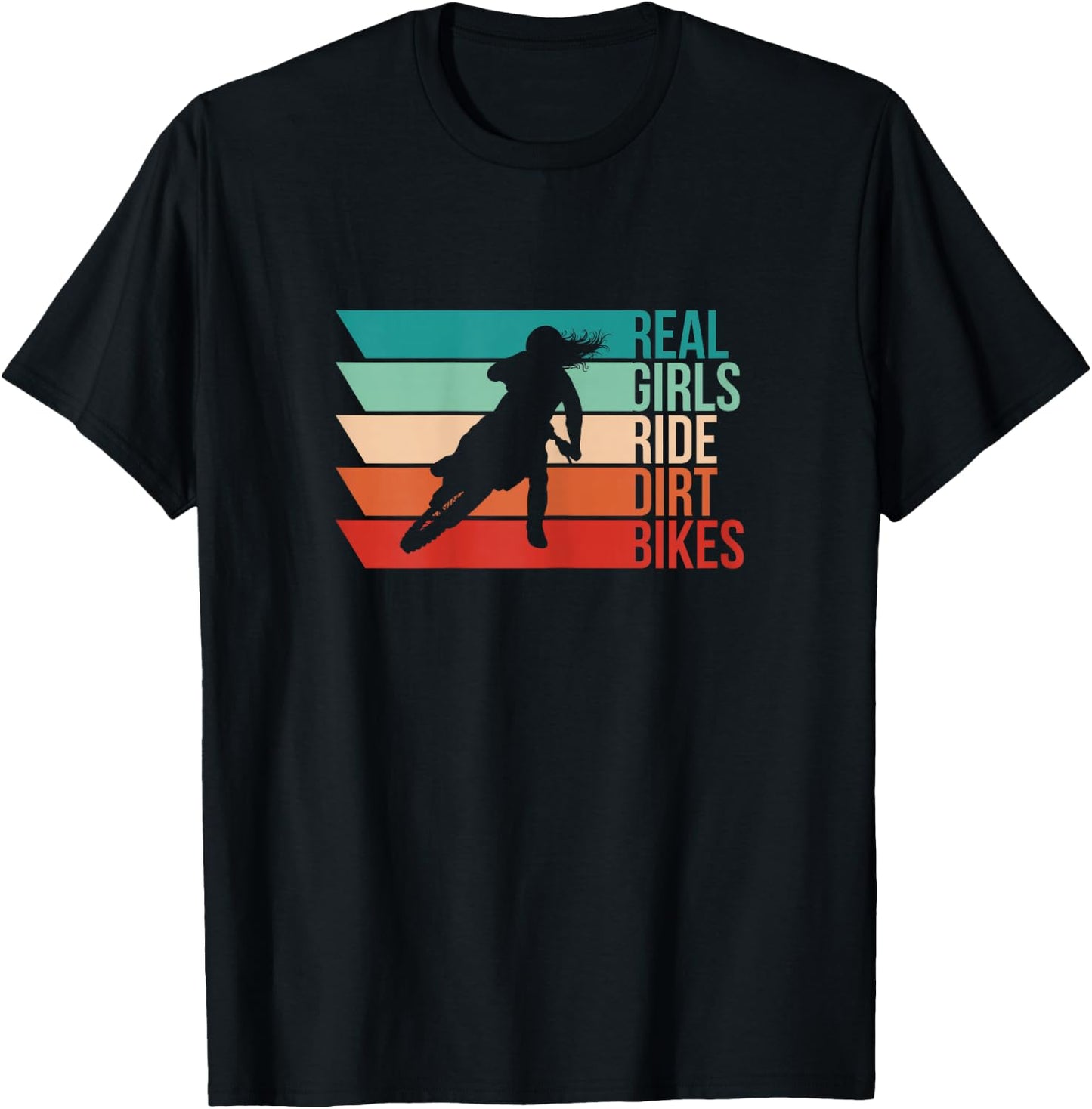 Real Girls Ride Dirt Bikes - Motocross T-Shirt - T-Shirt | Black