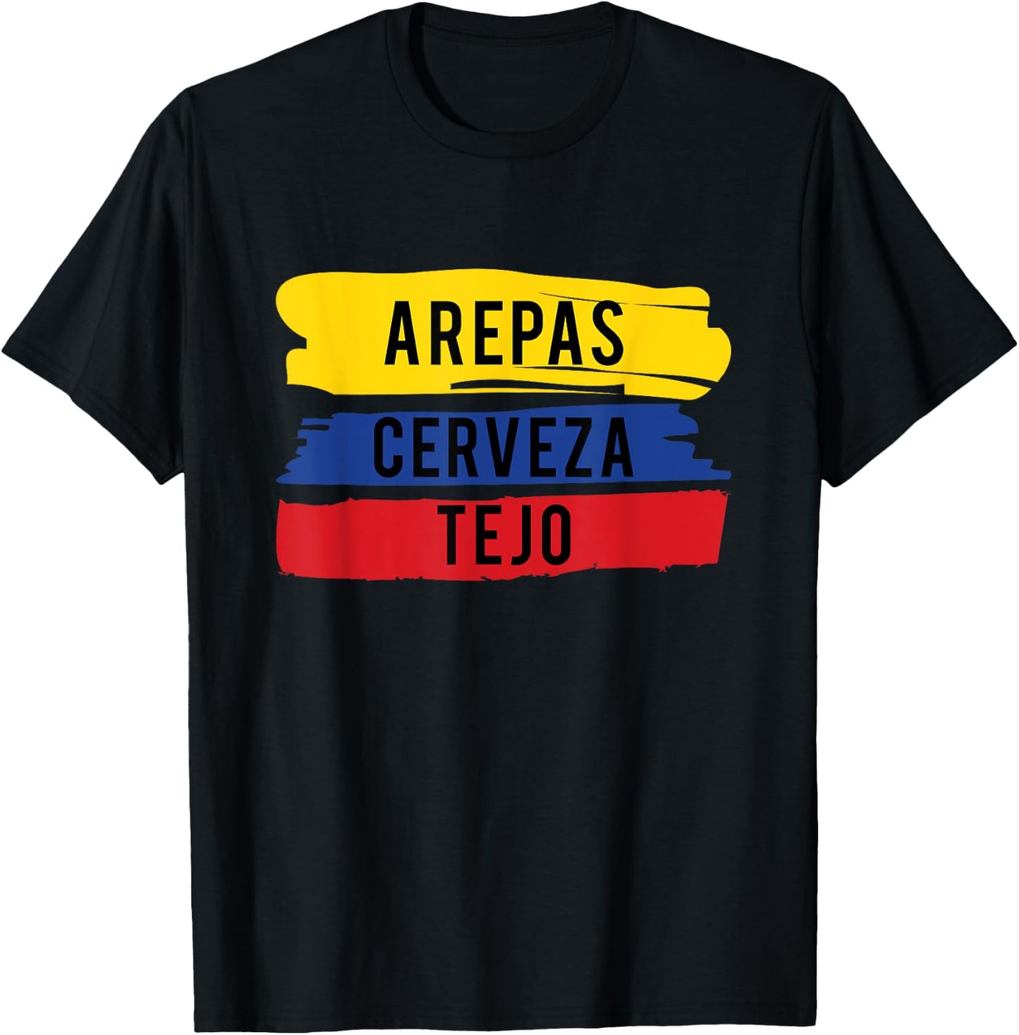 Funny Tejo graphic Gift Arepas Cerveza Tejo Colombia flag T-Shirt - T-Shirt | Black