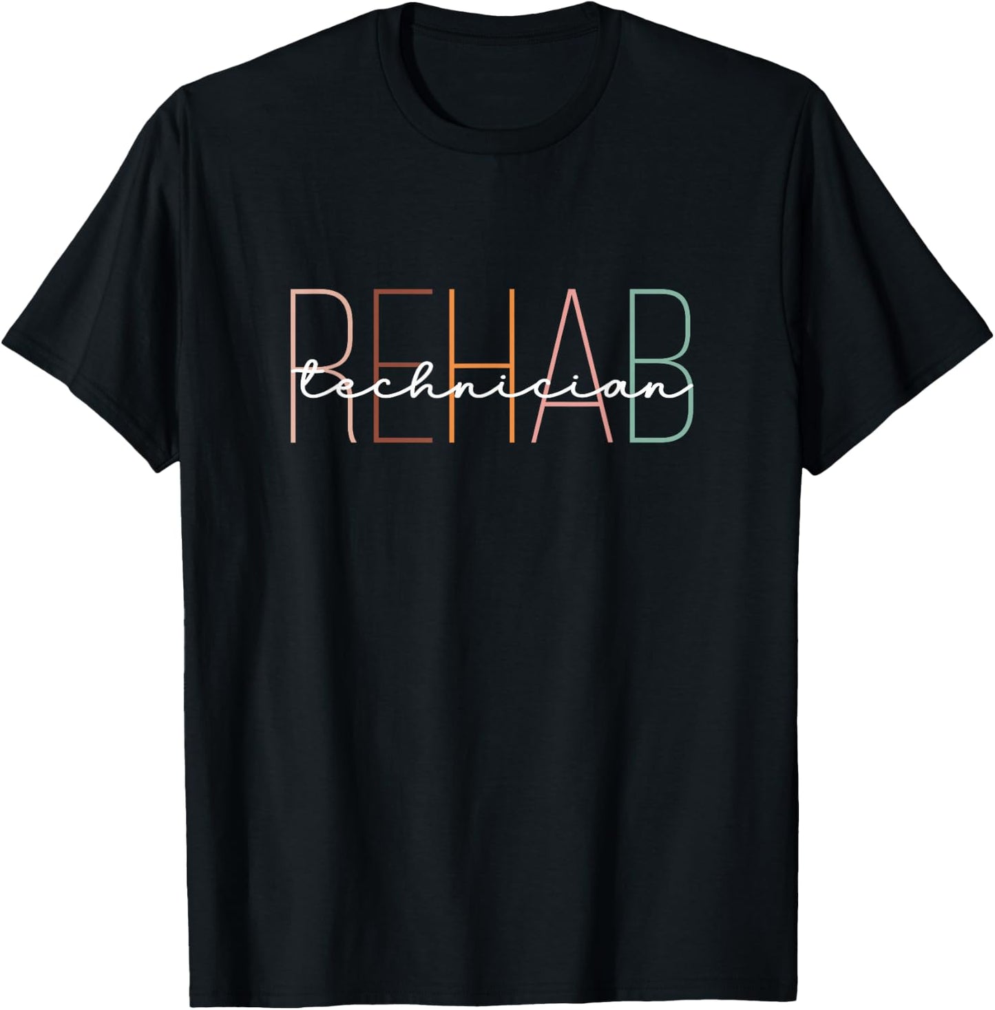 Retro Rehab Technician T-Shirt - T-Shirt | Black