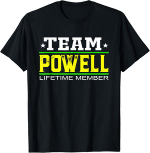 Team Powell Lifetime Member Surname Last Name Tree Reunion T-Shirt - T-Shirt | Black